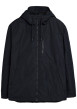 Thumbnail Imperméable bleu marine uni zippé à l'avant avec un col à capuche