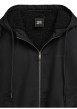 Thumbnail Blouson à capuche noir uni zippé à coupe droite avec le nom de la marque - Image 3
