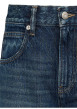 Thumbnail Jean en coton bleu indigo légèrement délavé à coupe regular fit et taille haute - Image 3