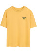 Thumbnail T-shirt en coton jaune à col rond imprimé hamburger à la poitrine et au dos