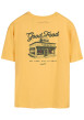 Thumbnail T-shirt en coton jaune à col rond imprimé hamburger à la poitrine et au dos - Image 2
