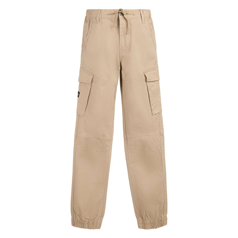 Teddy Smith - Pantalon Cargo En Coton Beige Uni à Coupe Regular Fit Et Taille élastiquée - Beige