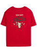 Thumbnail T-shirt en coton rouge imprimé à la poitrine et au dos avec un col rond - Image 2