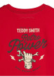 Thumbnail T-shirt en coton rouge imprimé à la poitrine et au dos avec un col rond - Image 3