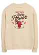 Thumbnail Sweat en coton beige imprimé à la poitrine et au dos avec un col rond - Image 2