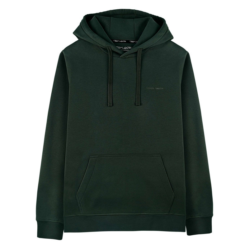 Teddy Smith - Sweat à Capuche En Coton Vert Sapin Uni à Coupe Droite Avec Une Poche - Sapin