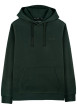 Thumbnail Sweat à capuche en coton vert sapin uni à coupe droite avec une poche