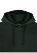 Thumbnail Sweat à capuche en coton vert sapin uni à coupe droite avec une poche - Image 3