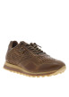 Thumbnail Baskets running en cuir brunes avec semelle à talon plat et lacets élastiqués - Image 3