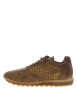 Thumbnail Baskets running en cuir brunes avec semelle à talon plat et lacets élastiqués - Image 2