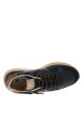 Thumbnail Baskets running en cuir marine avec semelle à talon plat et lacets élastiqués - Image 4