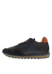 Thumbnail Baskets running en cuir marine avec semelle à talon plat et lacets élastiqués - Image 2