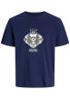 Thumbnail T-shirt en coton marine avec un imprimé squelette et un col rond