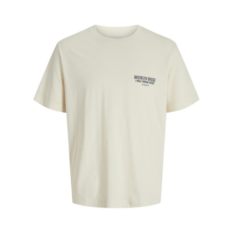 T-shirt en coton écru avec une coupe droite et...