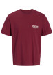 Thumbnail T-shirt en coton rouge avec une coupe droite et un imprimé urbain