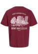 Thumbnail T-shirt en coton rouge avec une coupe droite et un imprimé urbain - Image 2
