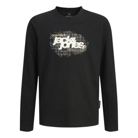 T-shirt en coton noir avec un logo blanc...