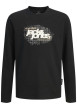 Thumbnail T-shirt en coton noir avec un logo blanc imprimé et un col rond