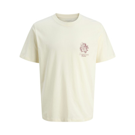 T-shirt en coton écru avec imprimé floral et...