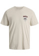 Thumbnail T-shirt en coton beige avec une pizza imprimée et un col rond