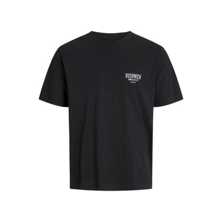 T-shirt en coton noir uni avec un imprimé...