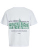 Thumbnail T-shirt en coton blanc uni avec un imprimé urbain et un col rond - Image 2