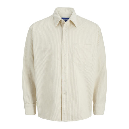 Chemise en coton écrue en velours côtelé avec...