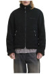 Thumbnail Blouson noir uni en sherpa avec une coupe droite et un col montant - Image 3