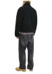 Thumbnail Blouson noir uni en sherpa avec une coupe droite et un col montant - Image 5