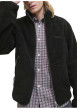 Thumbnail Blouson noir uni en sherpa avec une coupe droite et un col montant - Image 6