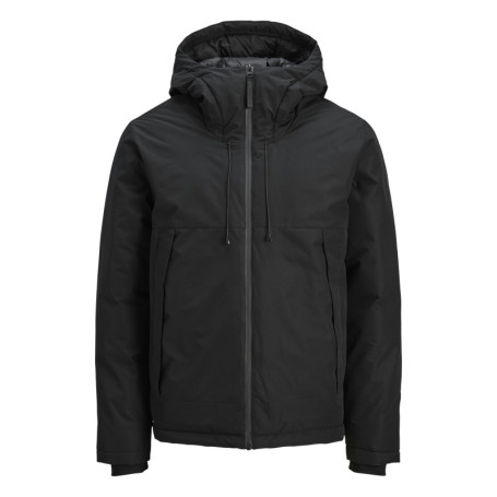 Blouson imperméable noir uni à coupe droite...