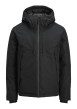 Thumbnail Blouson imperméable noir uni à coupe droite avec un col à capuche