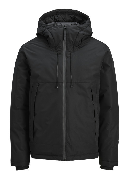 Blouson imperméable noir uni à coupe droite...