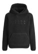 Thumbnail Sweat noir uni en sherpa avec une coupe droite et un col à capuche