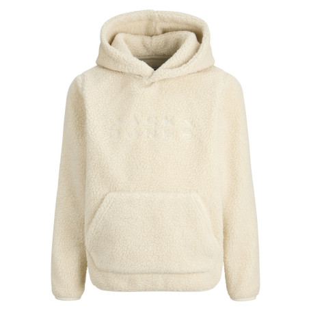 Sweat écru uni en sherpa avec une coupe droite...