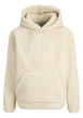 Thumbnail Sweat écru uni en sherpa avec une coupe droite et un col à capuche