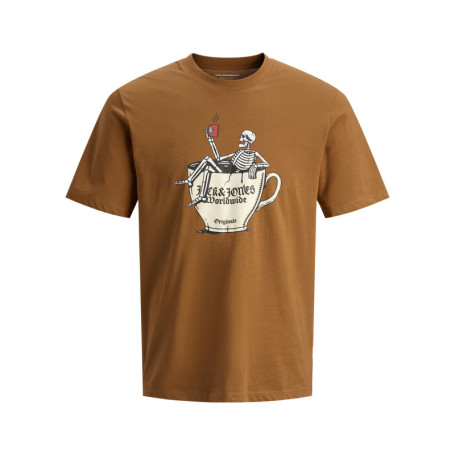 T-shirt en coton camel avec un squelette...