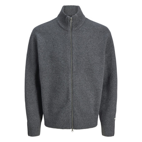 Gilet gris en maille fine avec une coupe droite...