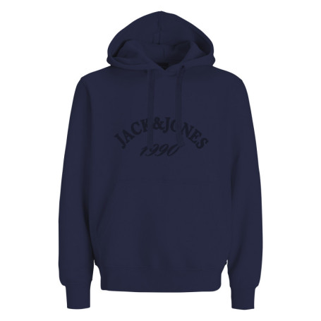 Sweat en coton mélangé bleu marine uni avec une...