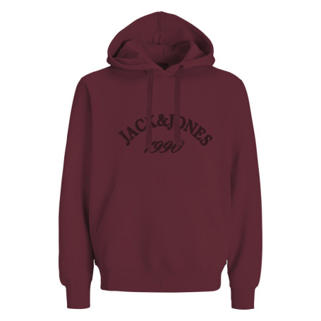 Sweat en coton mélangé rouge uni avec une coupe...