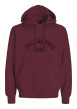 Thumbnail Sweat en coton mélangé rouge uni avec une coupe droite et un col à capuche