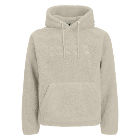 Sweat écru uni en sherpa avec une coupe droite...