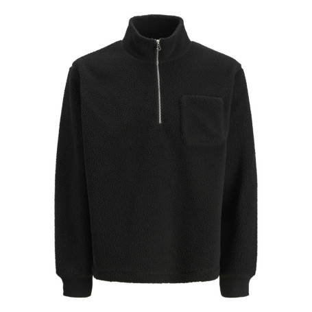 Sweat noir uni en sherpa avec des manches...