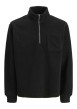 Thumbnail Sweat noir uni en sherpa avec des manches longues et un col camionneur
