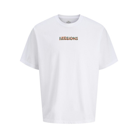 T-shirt manches courtes en coton blanc avec un...