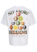 Thumbnail T-shirt manches courtes en coton blanc avec un imprimé et un col rond - Image 2
