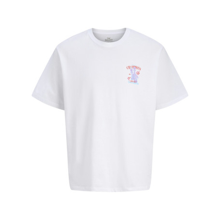 T-shirt manches courtes en coton blanc avec un...