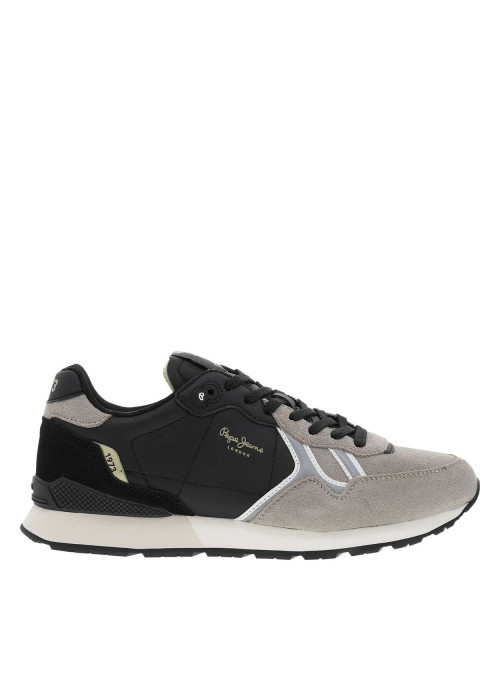 Baskets running en cuir noires avec semelle à talon plat et lacets