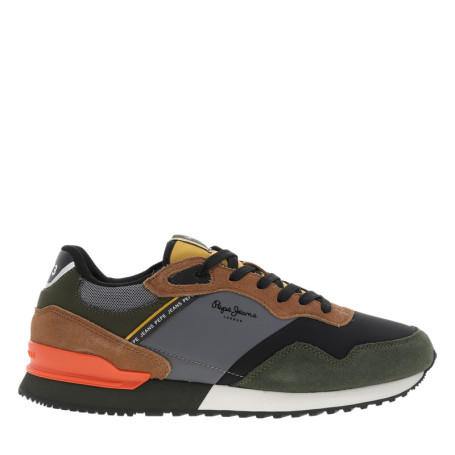 Baskets running en cuir multicolores avec...