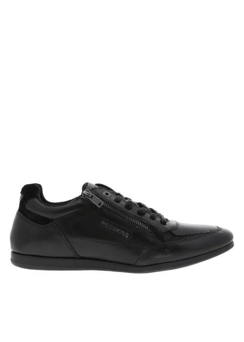 Baskets running en cuir noires avec semelle à talon plat et glissière